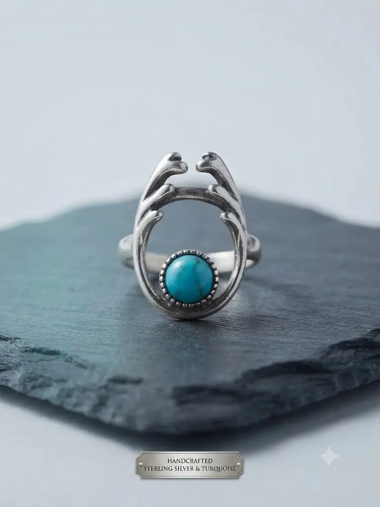 AAA+ Certified, Quality S. Silver-925, Gem Bohemian Turquoise, Size 7, Weight 2.8gm, ABC-734787-6